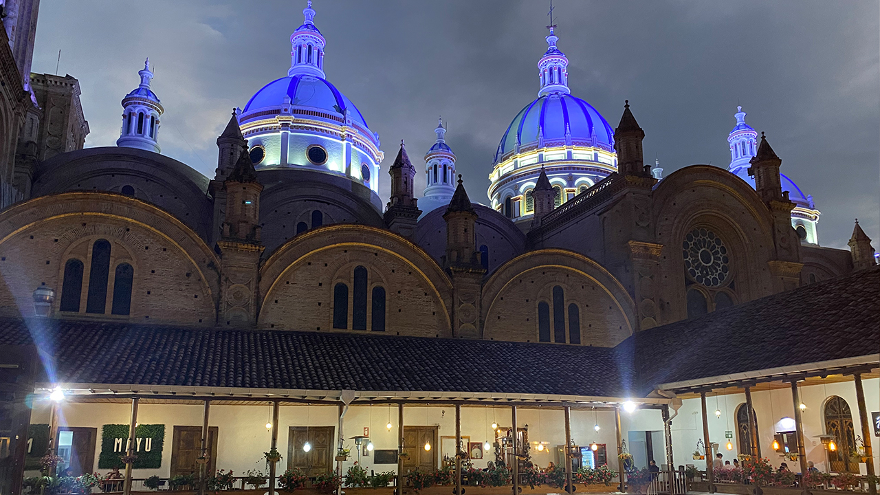 Cuenca blue domes at night
